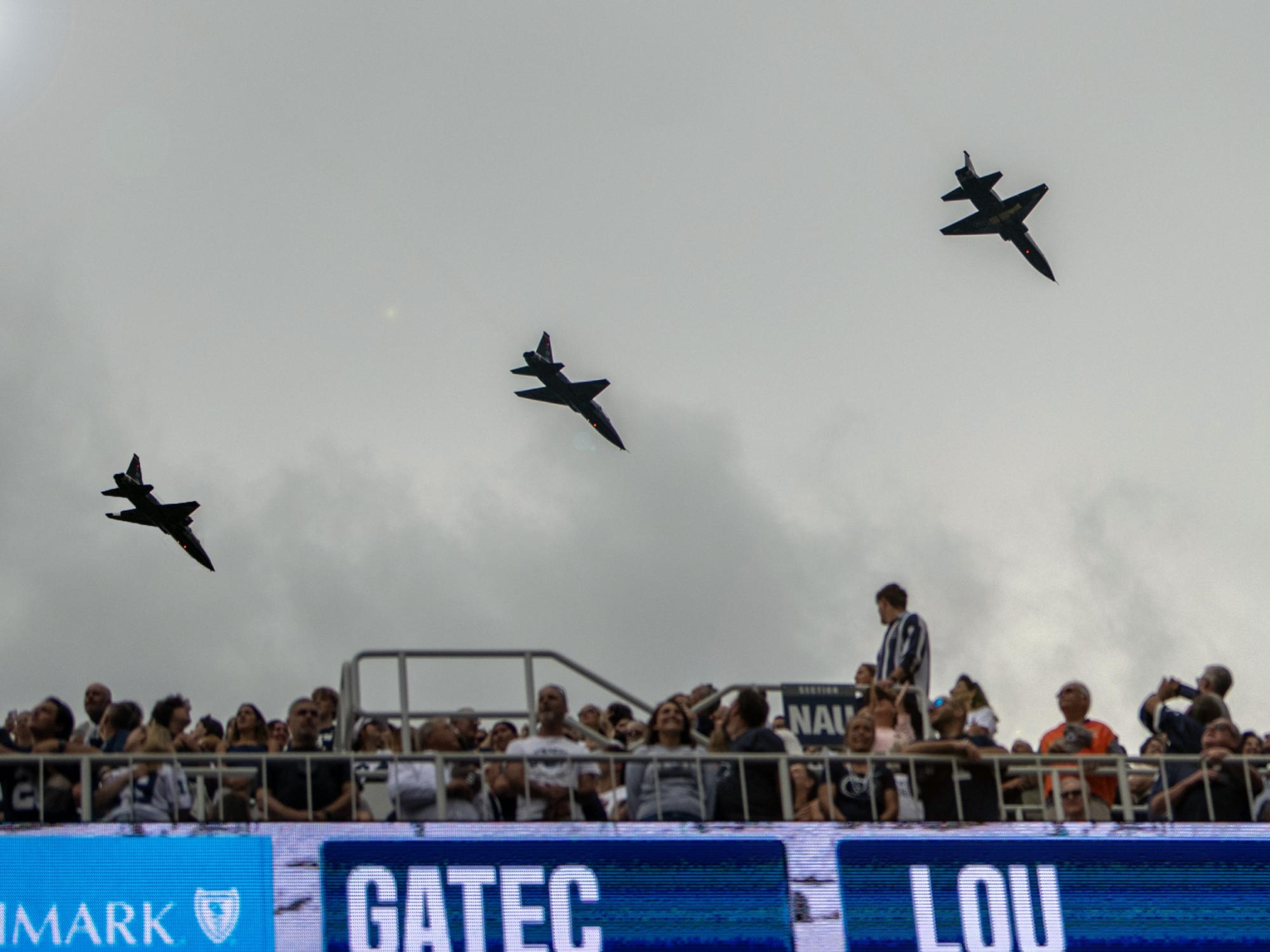 T 38s fly over Beaver Stadium