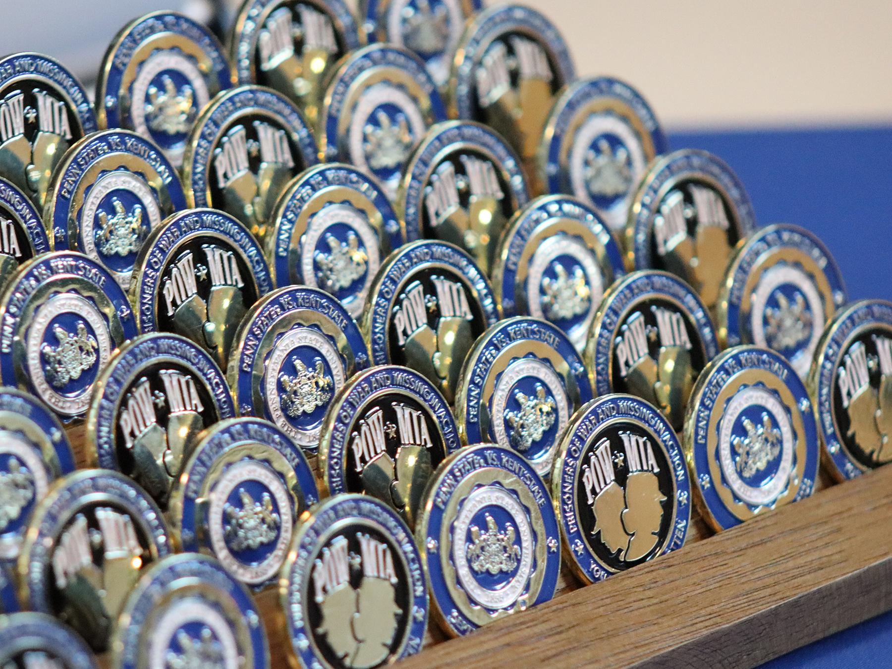 Military Challenge Coins are displayed.