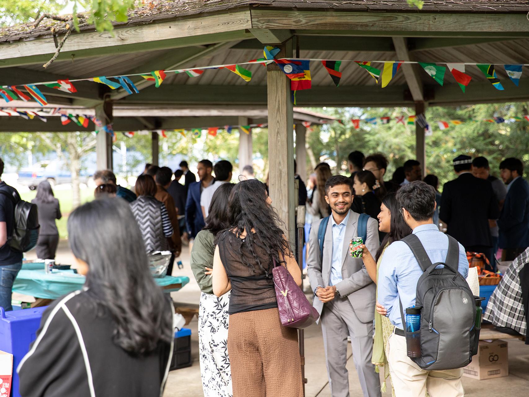 LL.M. students mingling at the welcome picnic.