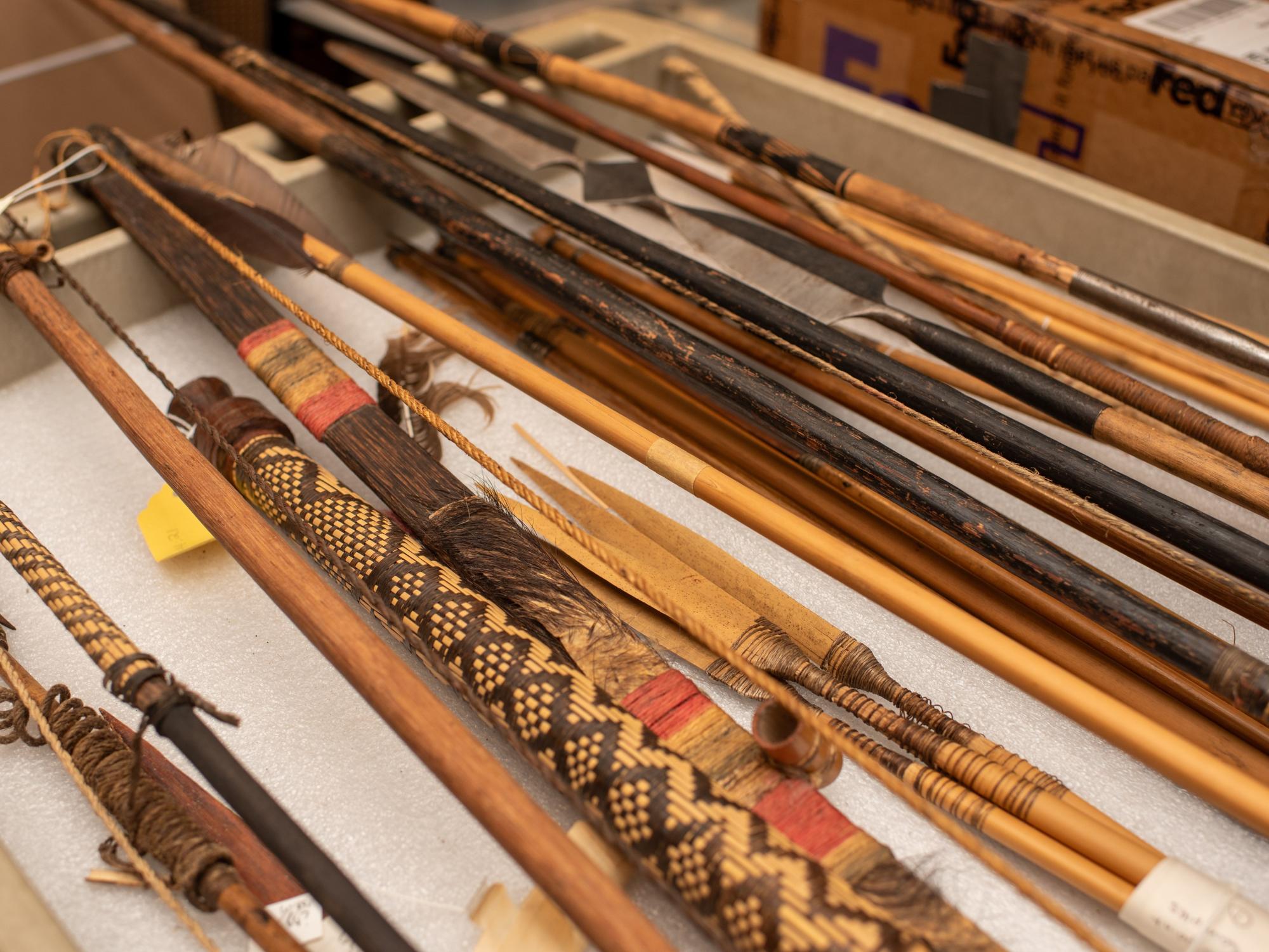 Pictured are ancient spears from the Matson Museum. 