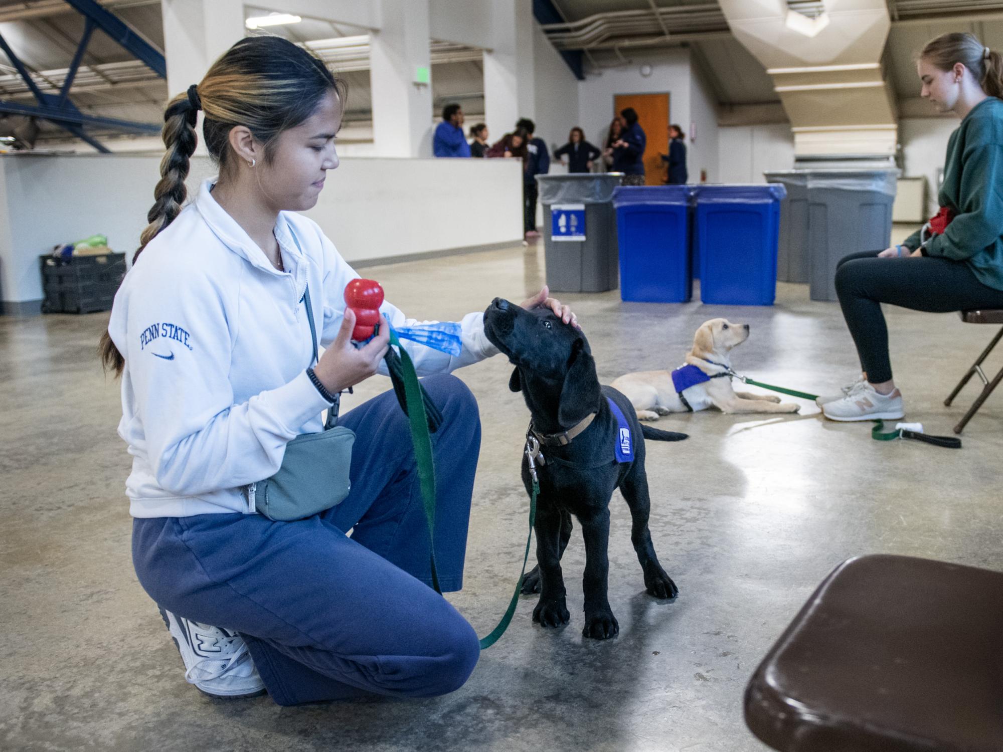Student with service puppy