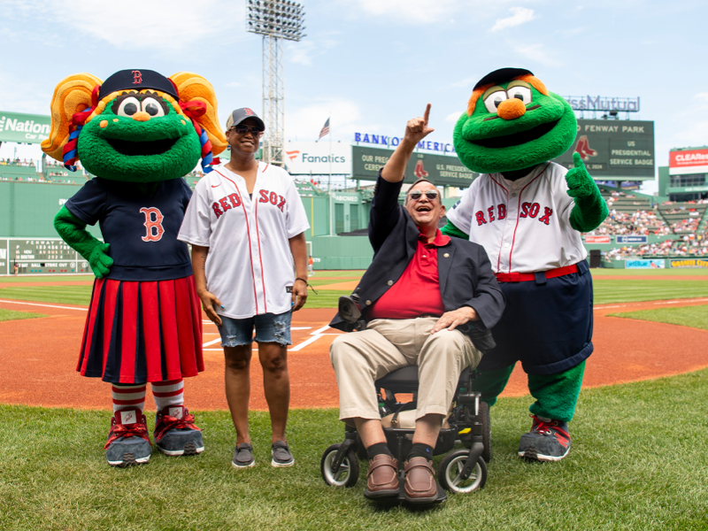 Erica Cooper and Mike Rodriguez at Fenway Park