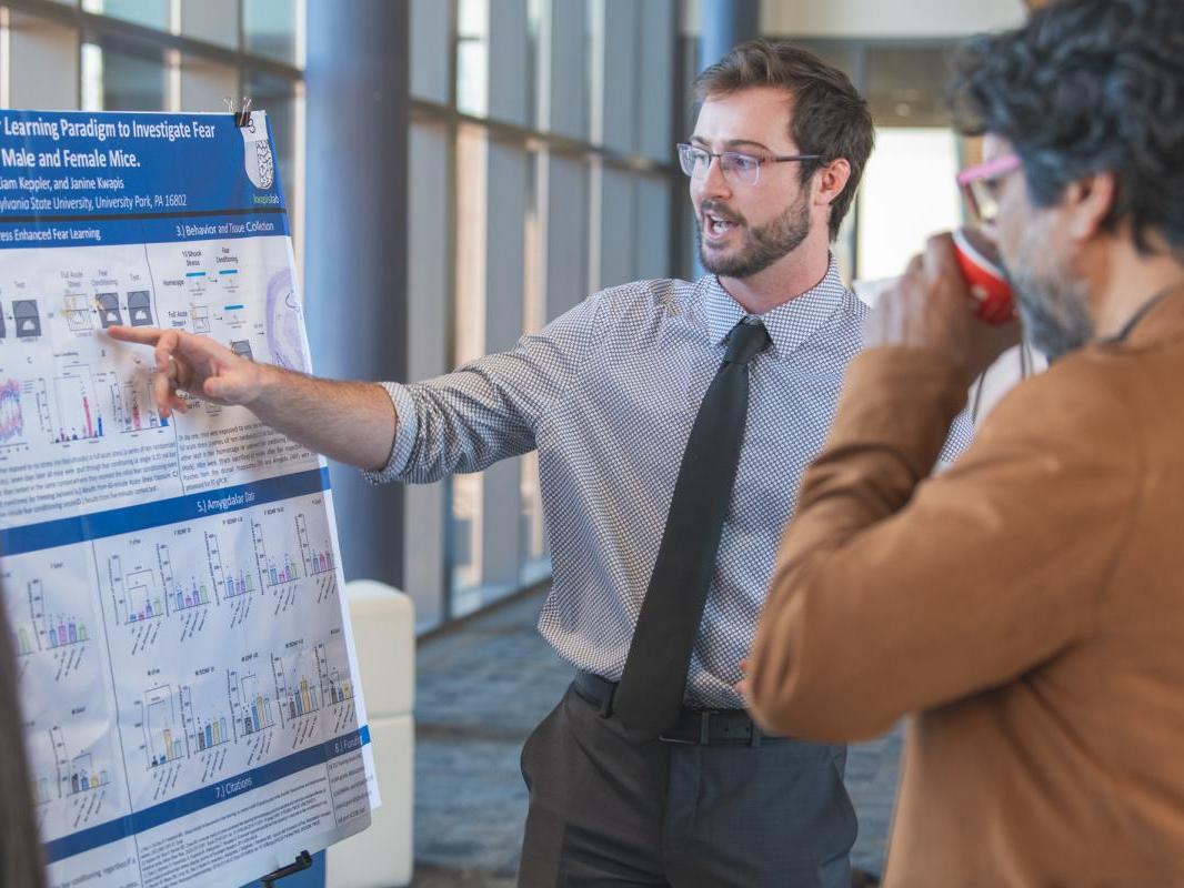 Penn State students present their research at the Biology and Ecology Student Research Showcase on Nov. 1, 2024.
