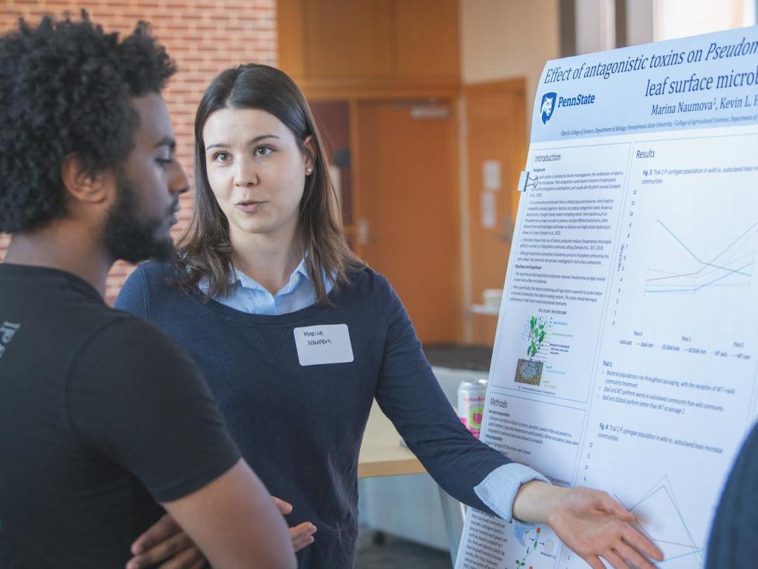 Penn State students present their research at the Biology and Ecology Student Research Showcase on Nov. 1, 2024.