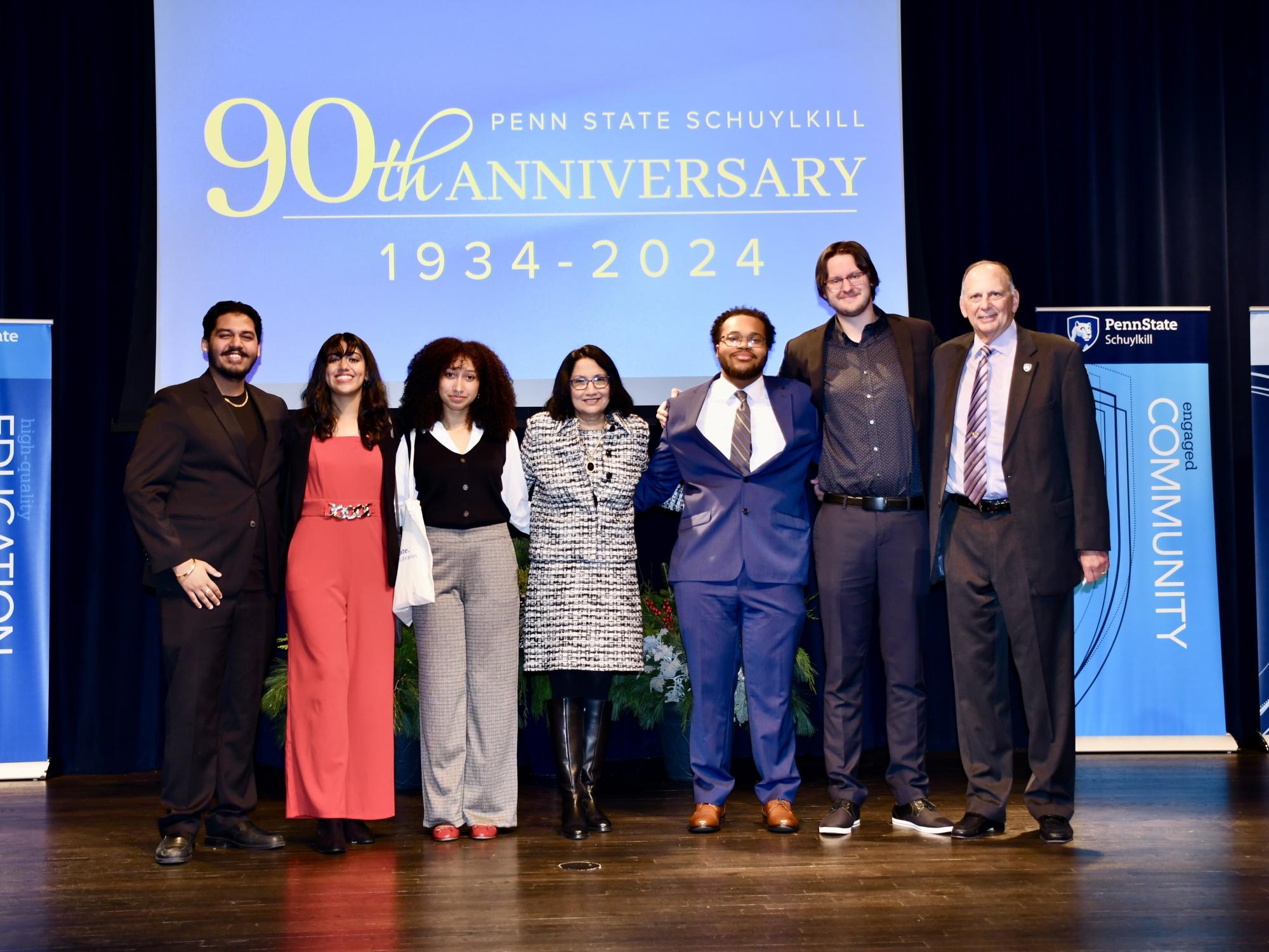 SGA members with Penn State President Neeli Bendapudi