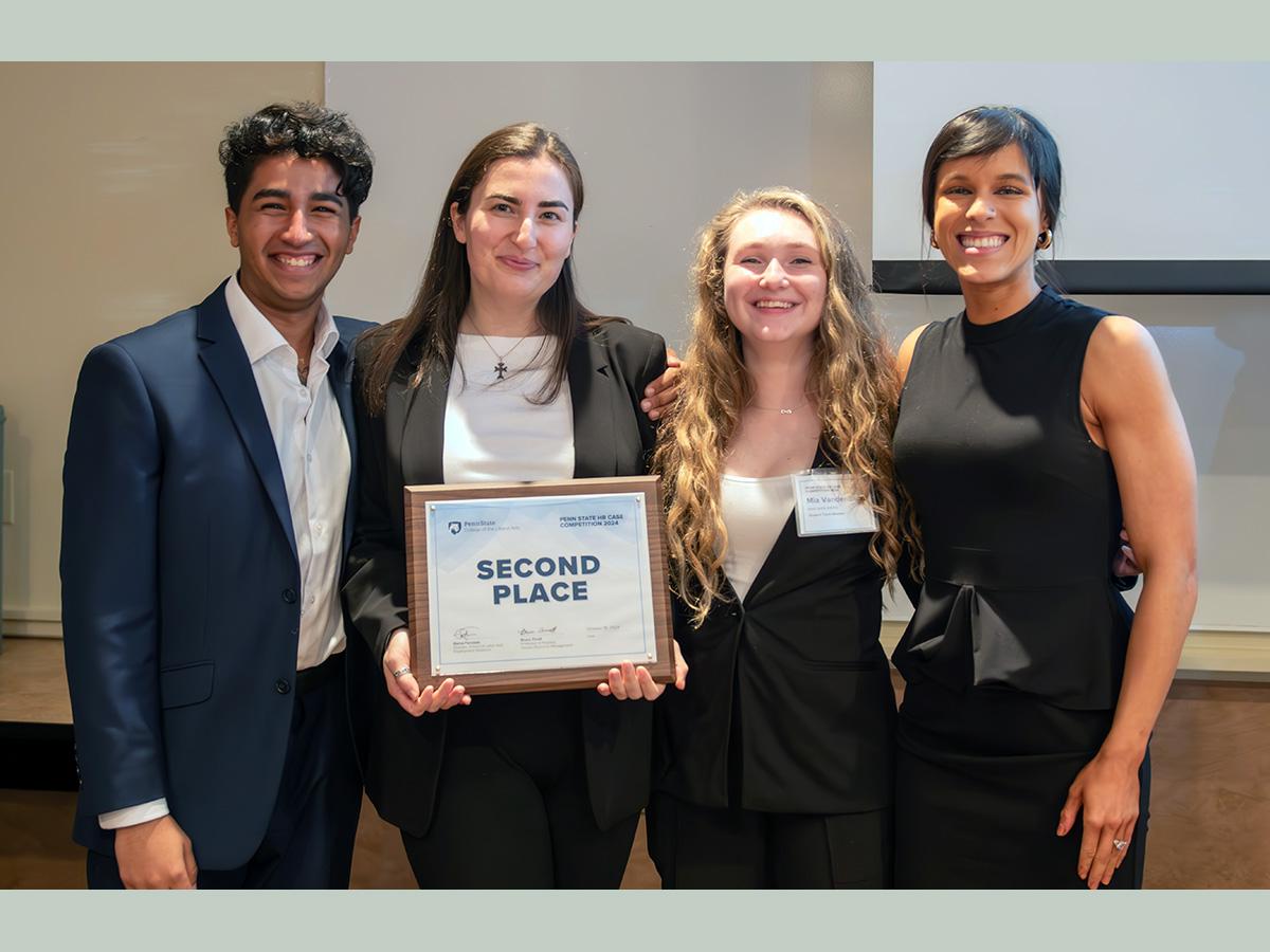 Team elephant received the second place award during the HR Case Competition at Penn State