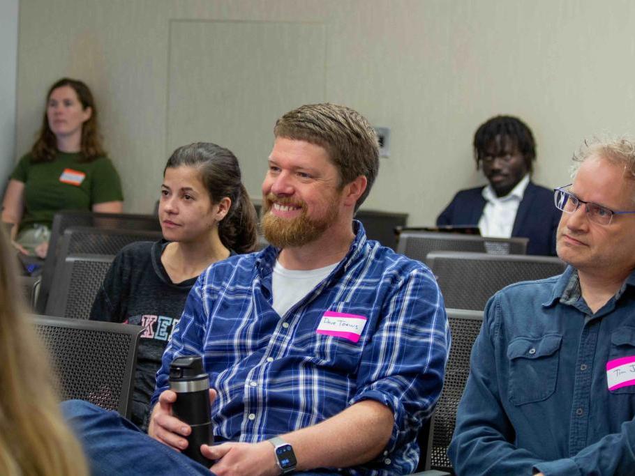 Students and faculty attend the podium session at the Biology and Ecology Student Research Showcase on Nov. 1, 2024.