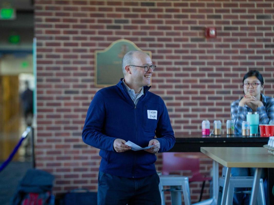 Jason Kaye, chair of the intercollege graduate degree program in ecology, speaks at the Biology and Ecology Student Research Showcase on Nov. 1, 2024.