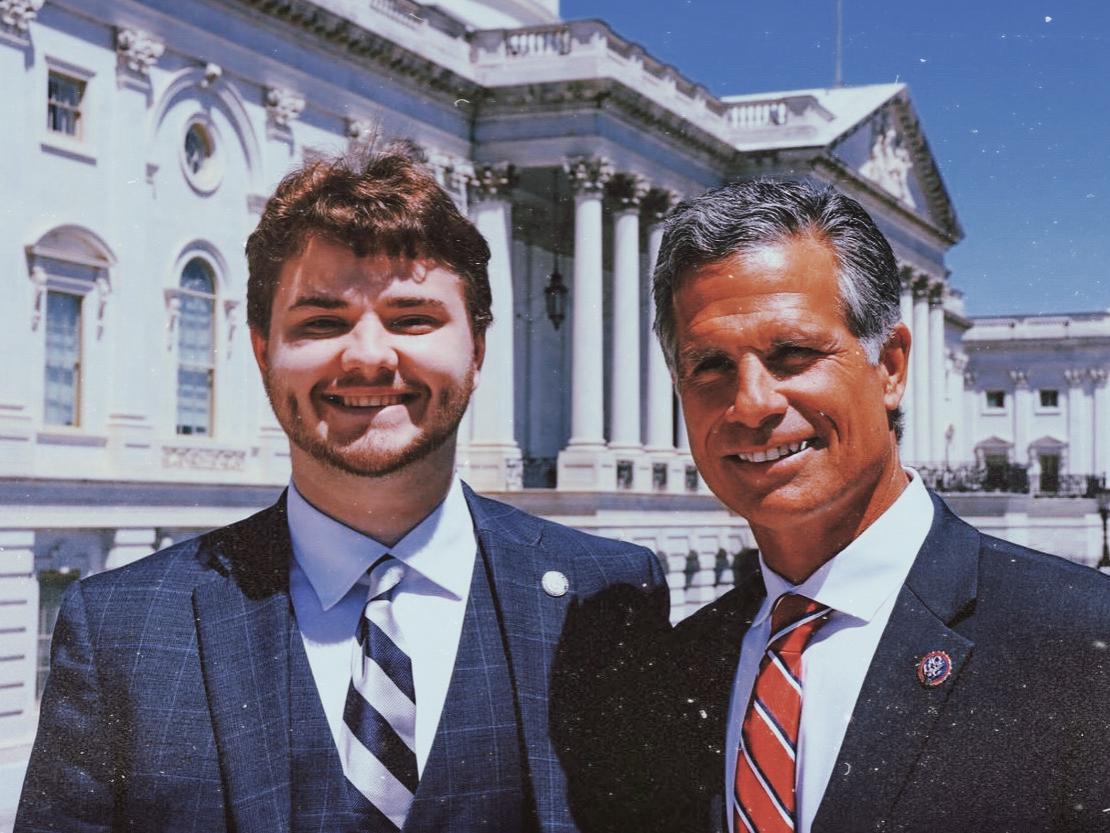 Hunter Steach (left) with Rep. Dan Meuser (right) outside the U.S. Capitol Building.