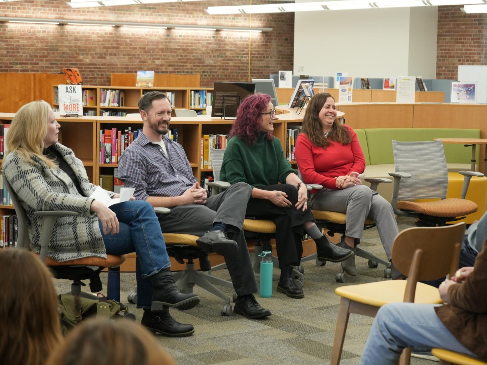 Four faculty members speak about research in the library