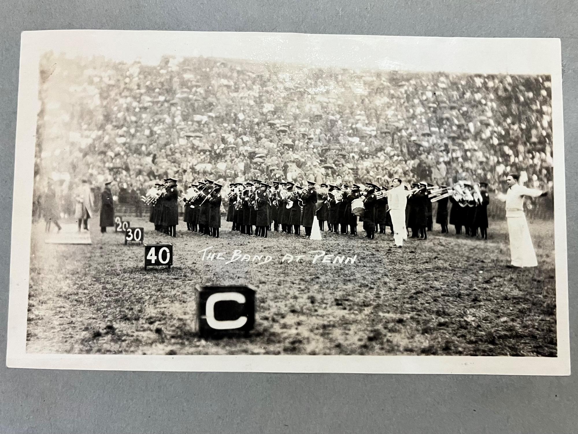 The Blue Band plays on a field in the early 1920s