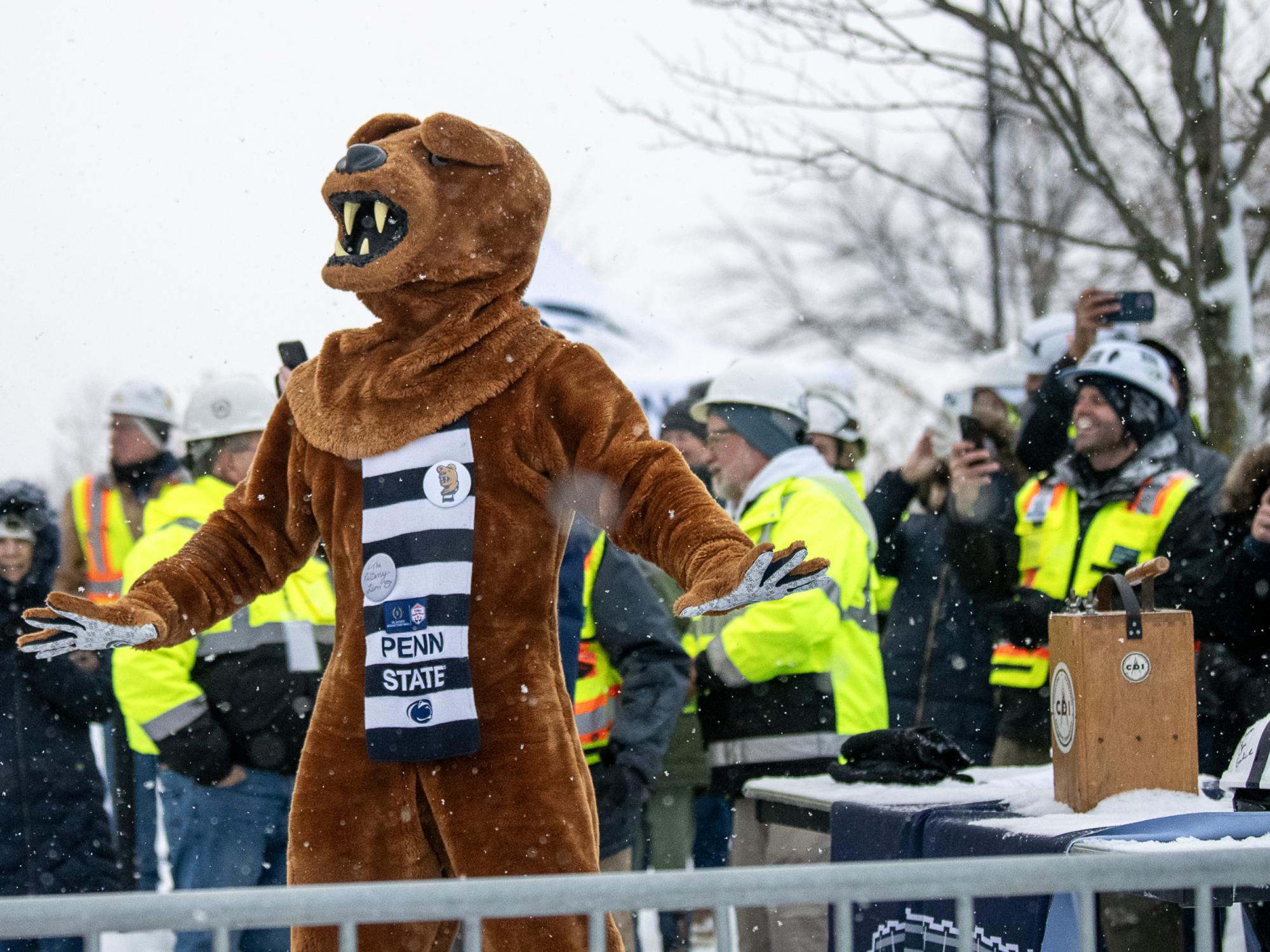 Nittany lion at press box demolition