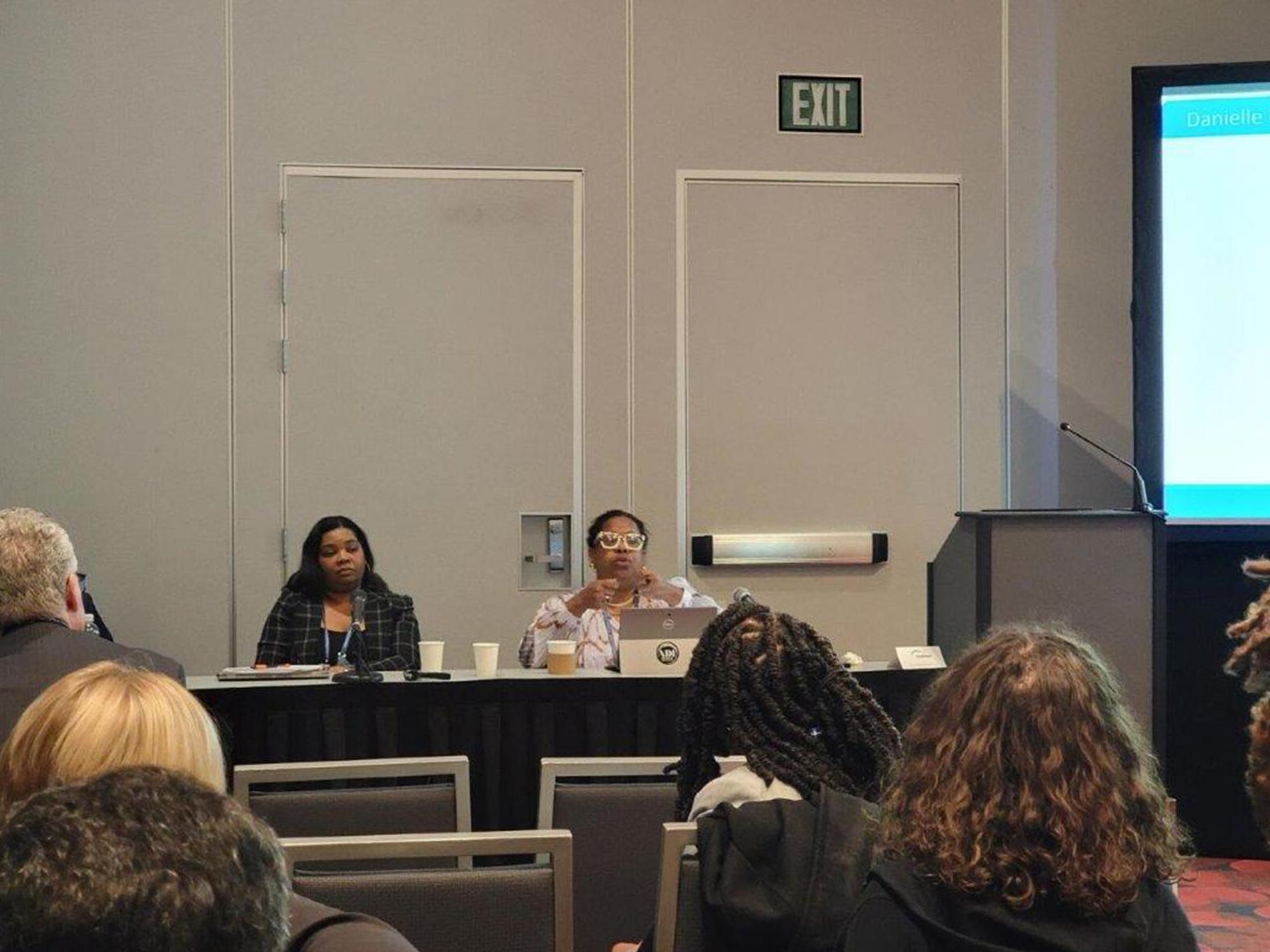 Penn State Dickinson Law Dean and Donald J. Farage Professor of Law Danielle M. Conway moderates the panel “Difficult Conversations: Ideas for Navigating Conflicts in a Polarized Word" during the Association of American Law Schools (AALS) Annual Meeting in San Francisco.