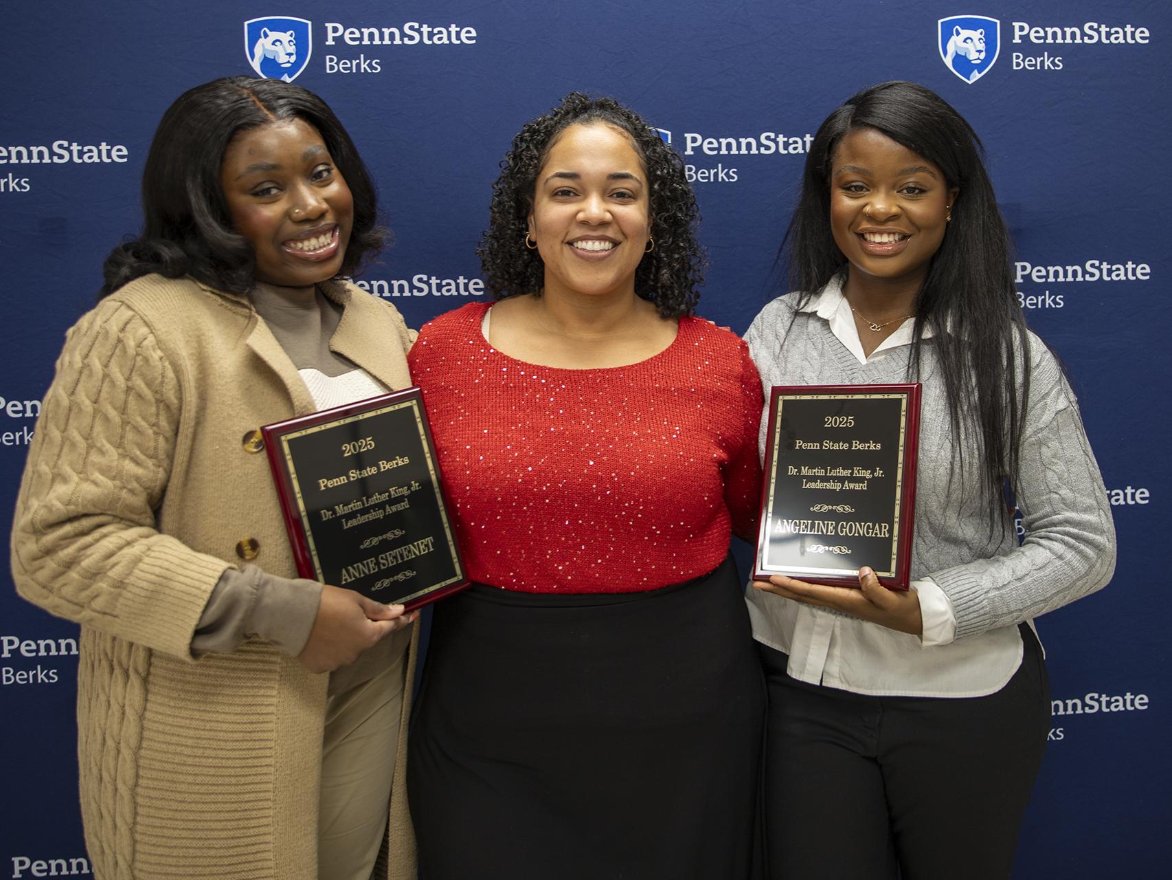 Student award winners pictured with diversity committee chair