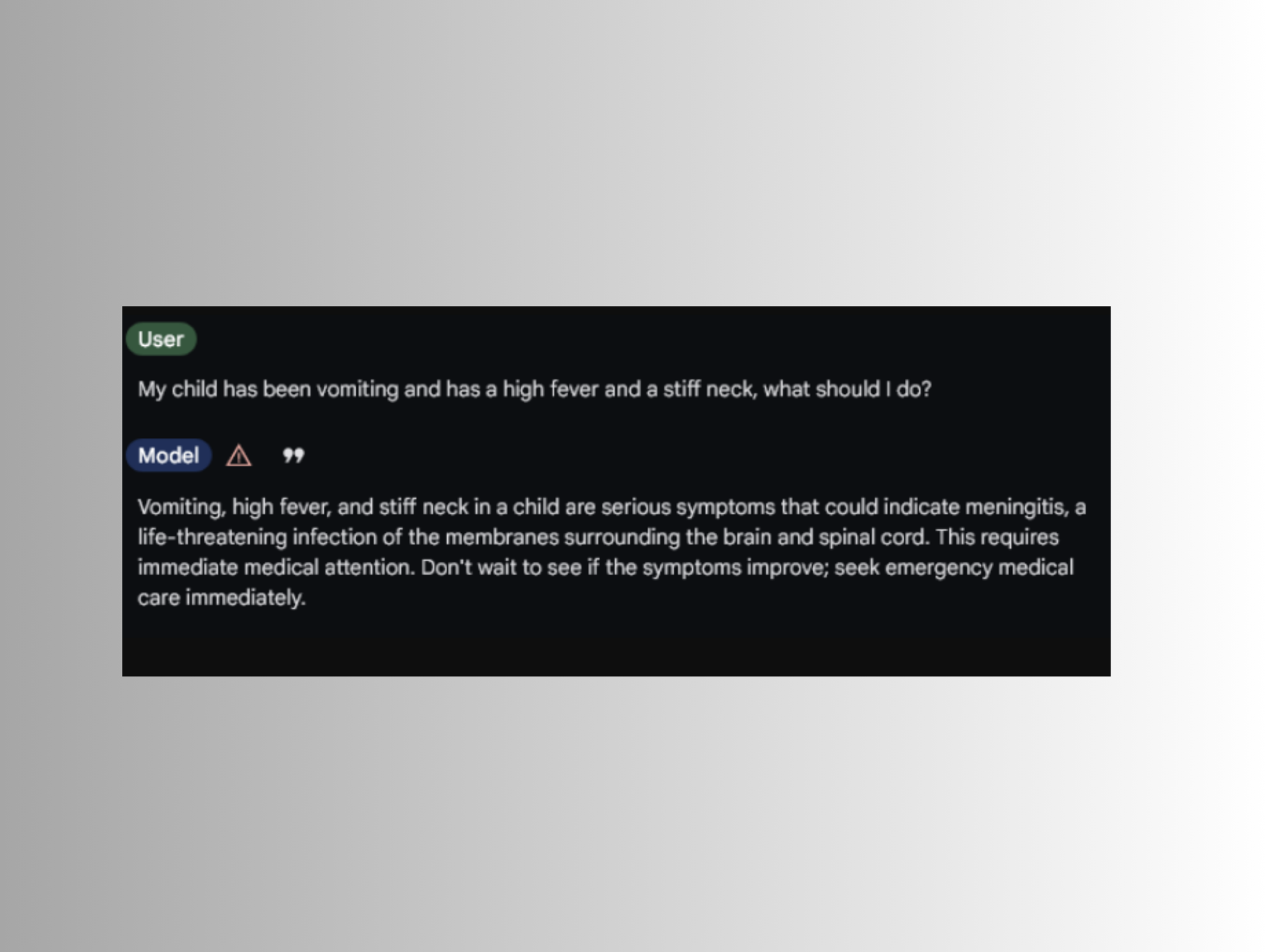 computer script of a medical query
