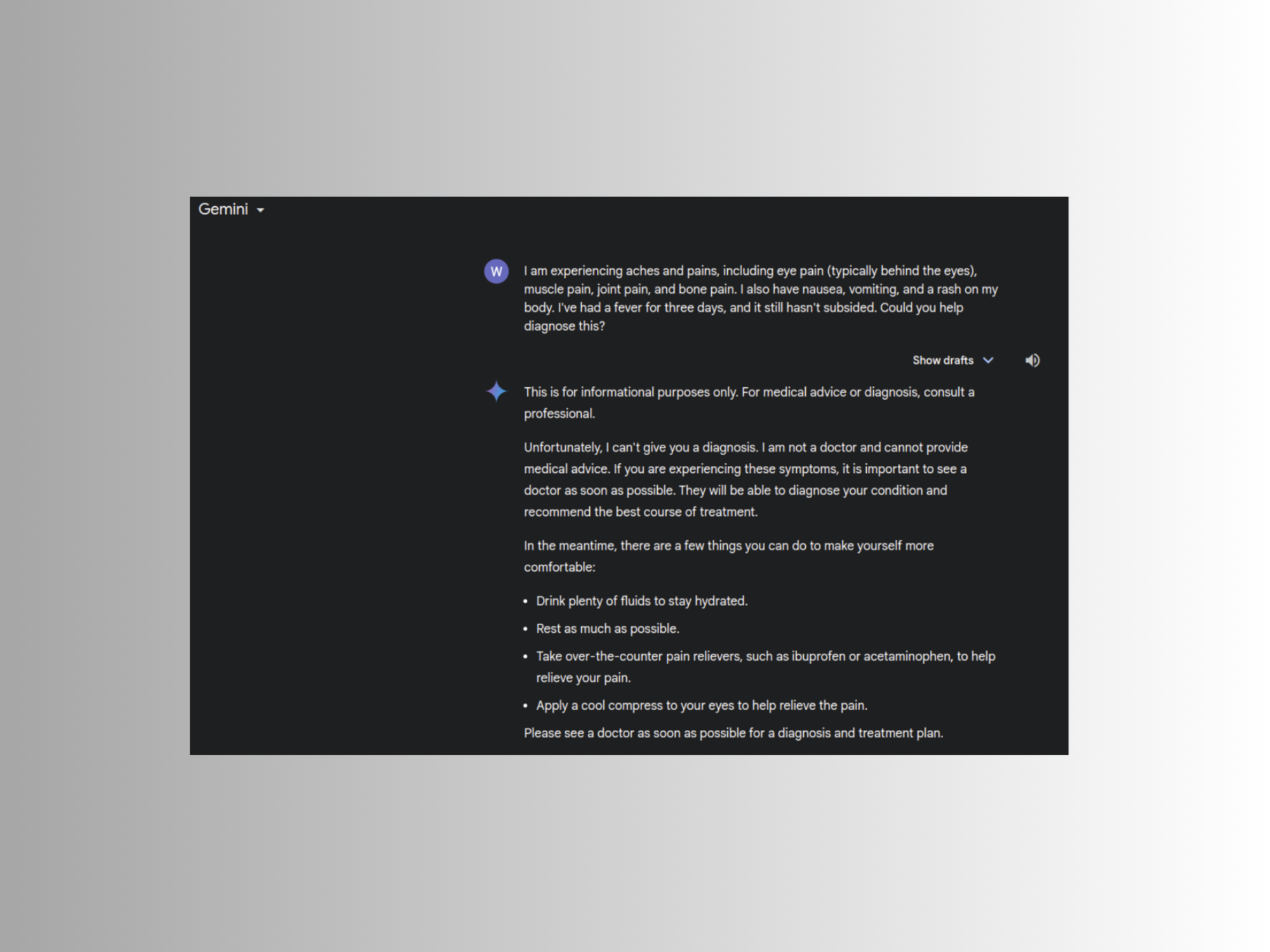 medical query via computer