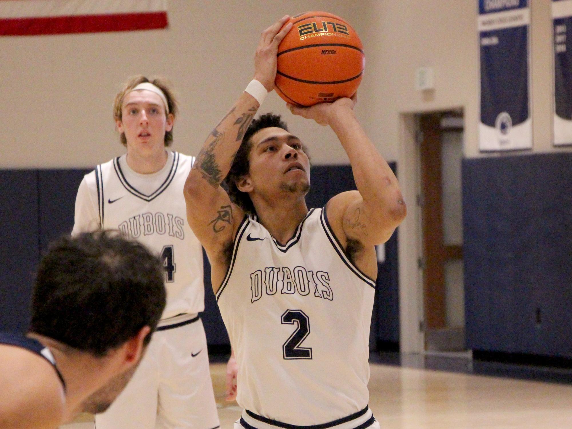 Penn State DuBois junior forward Ashton Fortson gets ready to release a free throw during a recent home game at the PAW Center.