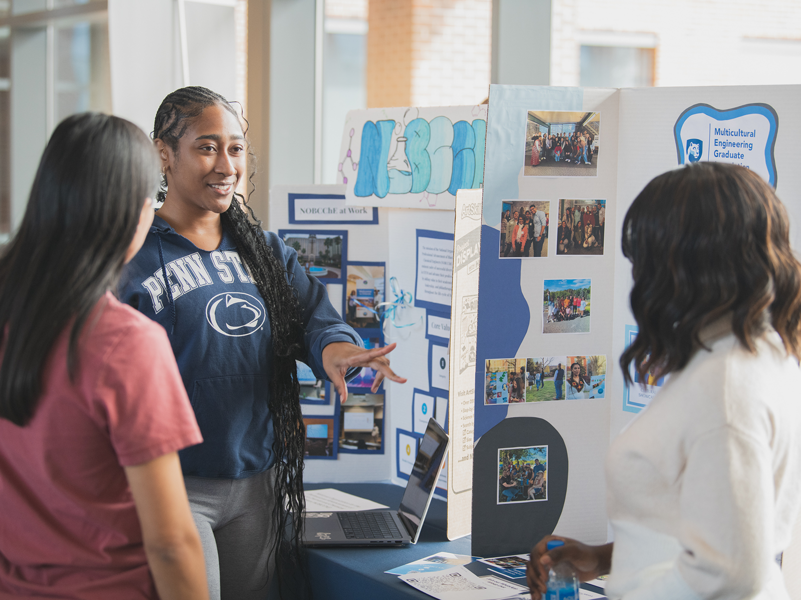 Attendees participated in a poster session at the Eberly College's inaugural Science Equity & Diversity Conference, March 19, 2025.