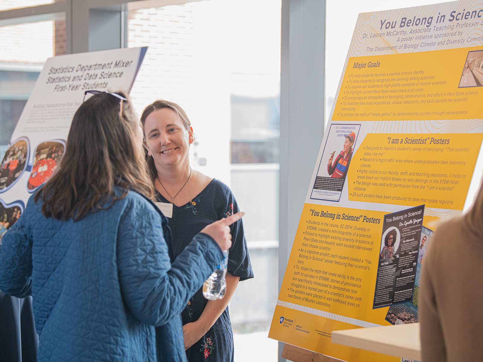 Attendees participated in a poster session at the Eberly College's inaugural Science Equity & Diversity Conference, March 19, 2025.