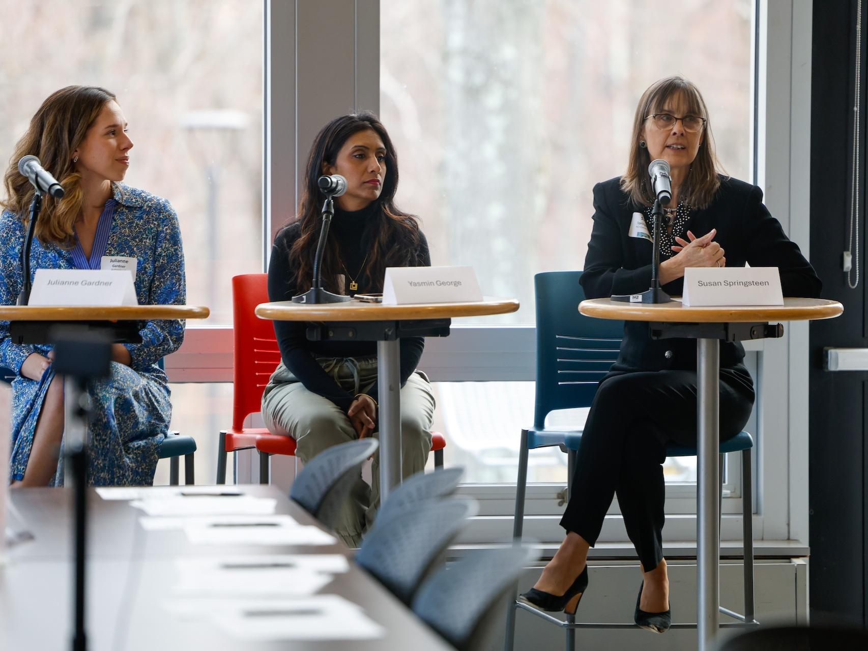 women speaking on a panel