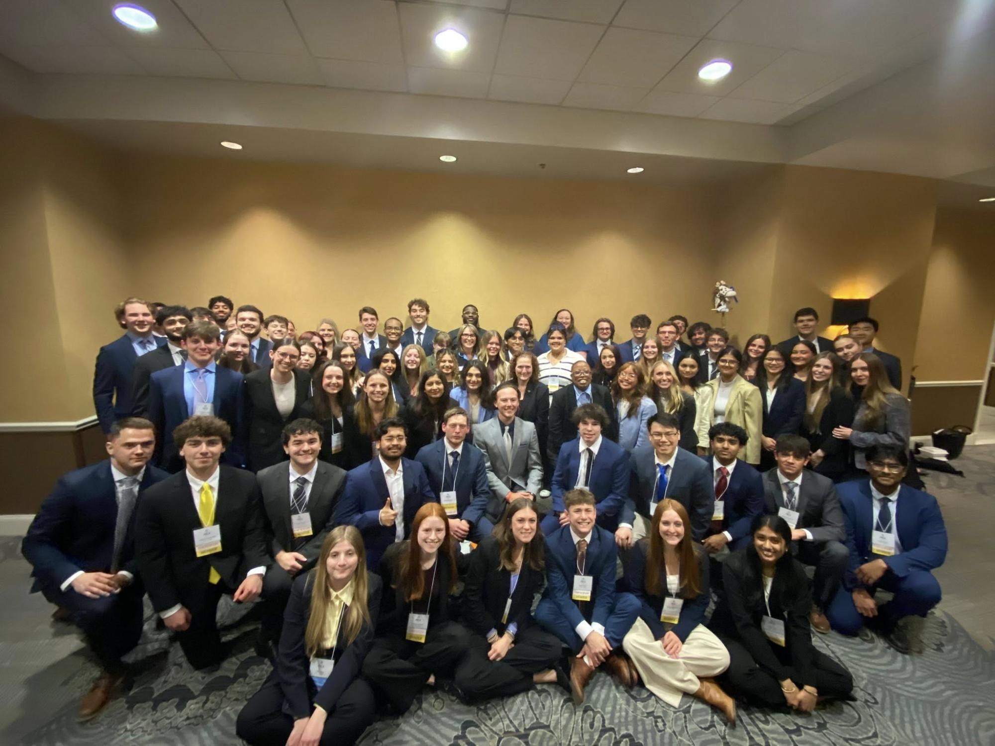 Large group of students