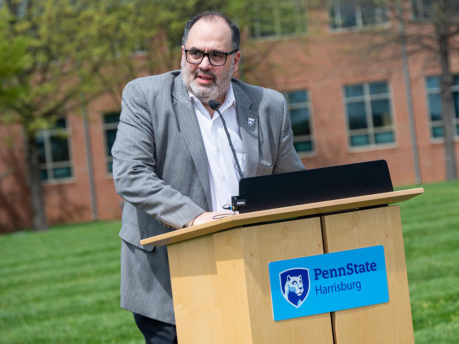 David Callejo Perez speaks at a groundbreaking ceremony