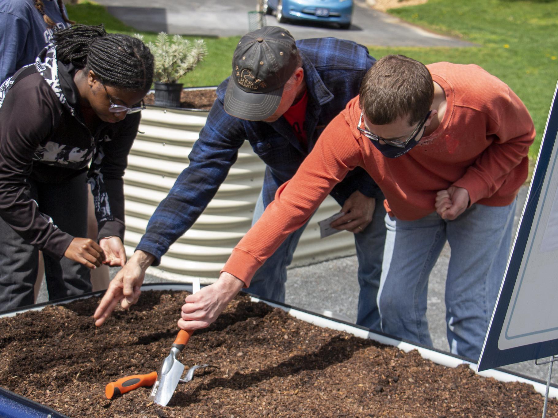 Students planting