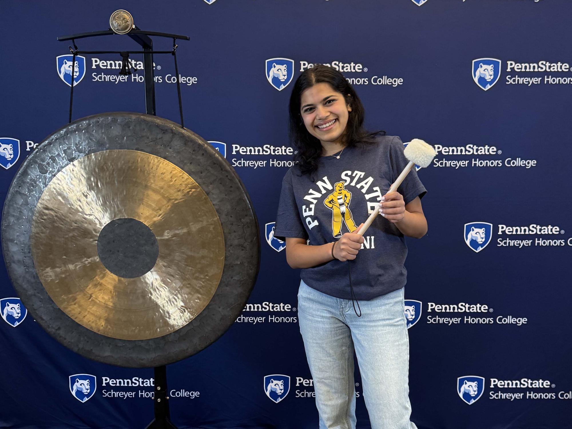 Purva Gupta rings the gong