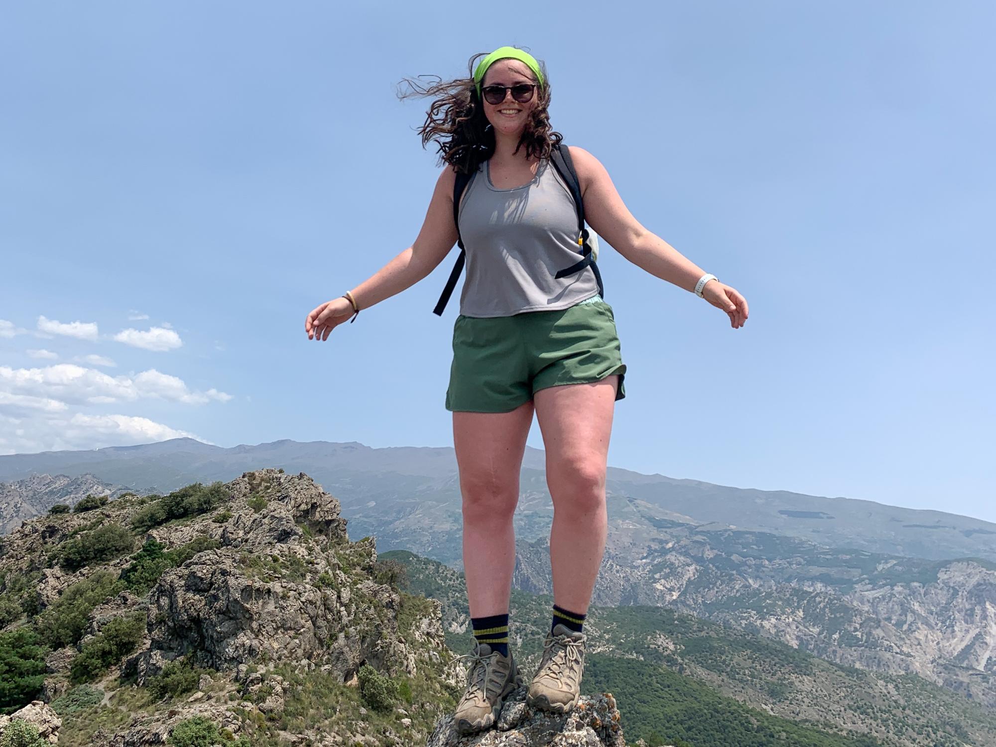 Lucy Taylor hikes in Granada, Spain, during her PIRE Fellowship.