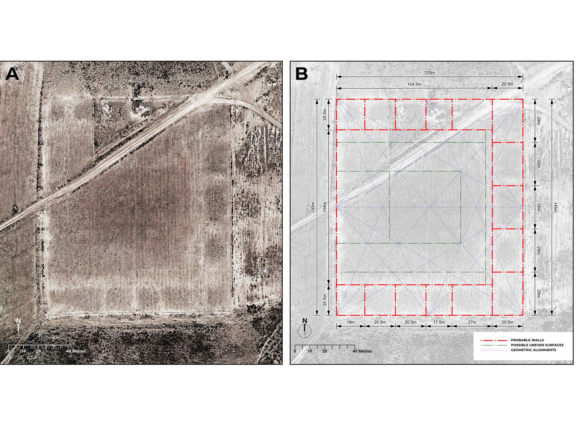 A map of an ancient temple site