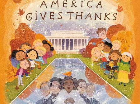 Brightly colored book cover illustration with cartoons of children and Washington, D.C. landmarks