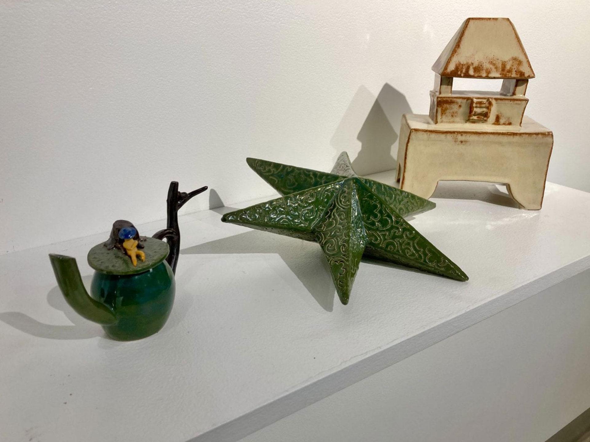 three ceramic sculptures