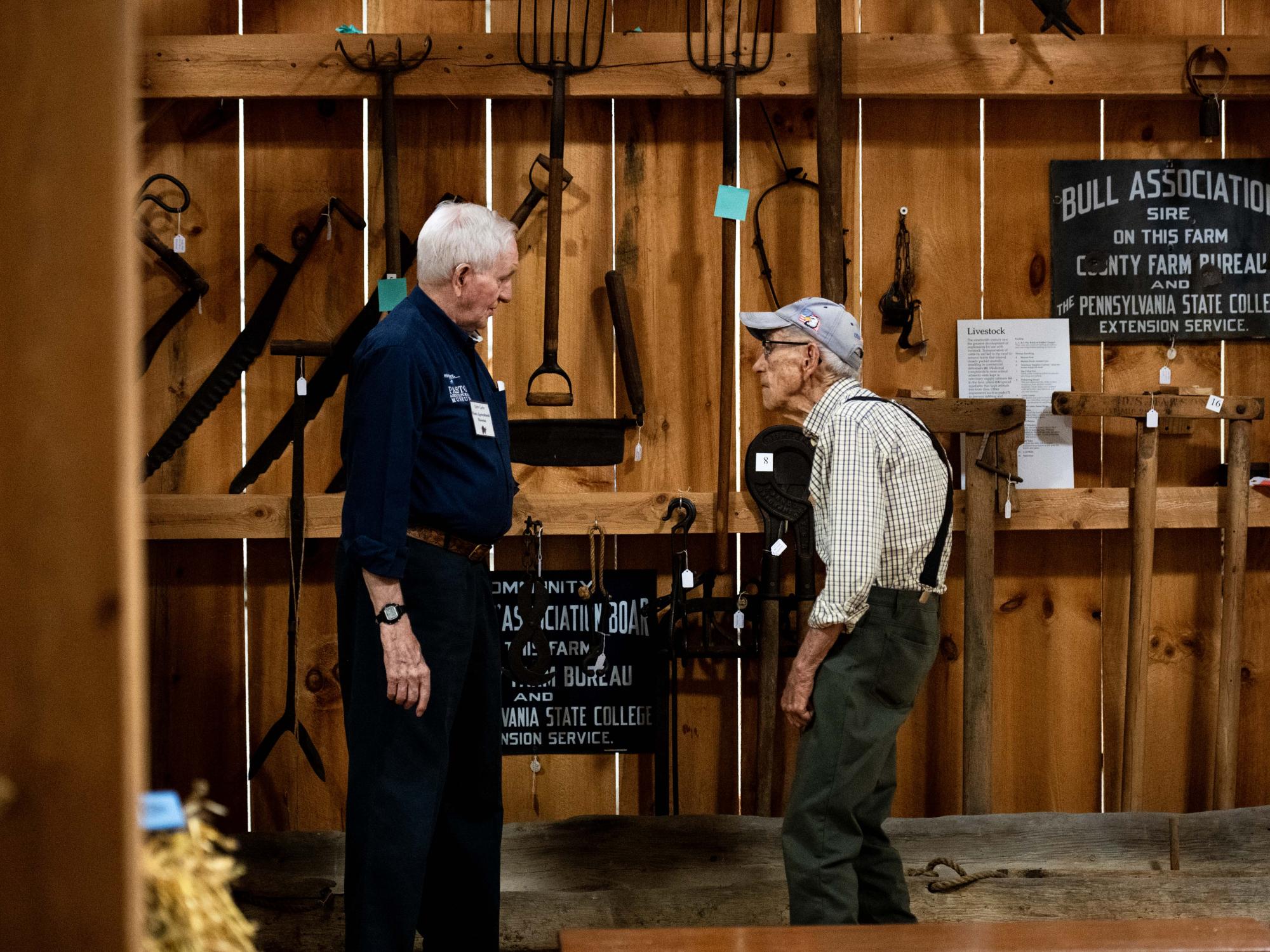 two people talking in a museum 