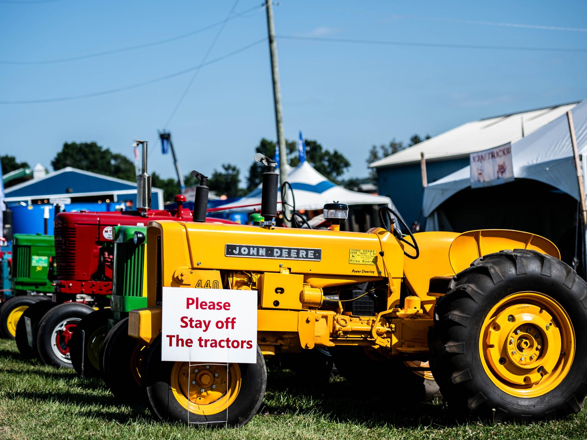 tractor display in the grass