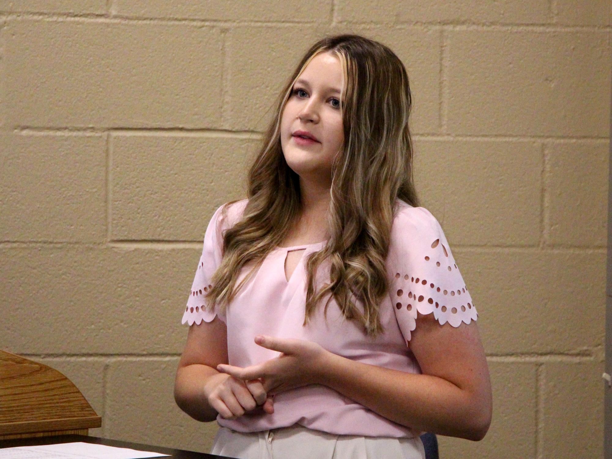 Meridith Selby shares details on her internship with Penn Highlands Healthcare during internship presentations at Penn State DuBois.