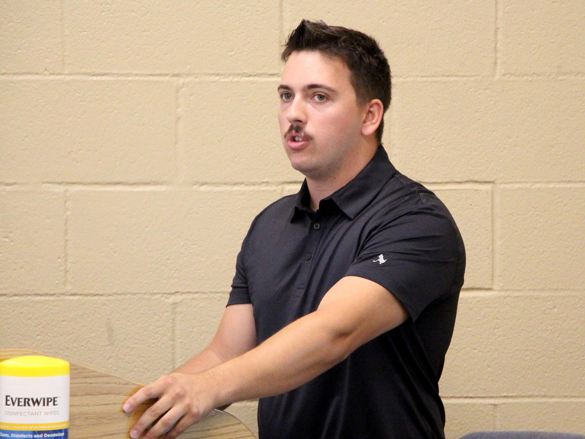 Cole Slaugenhoup gave attendees at the internship presentations at Penn State DuBois full details about his experiences at Blake Brothers Carpet & Furniture.