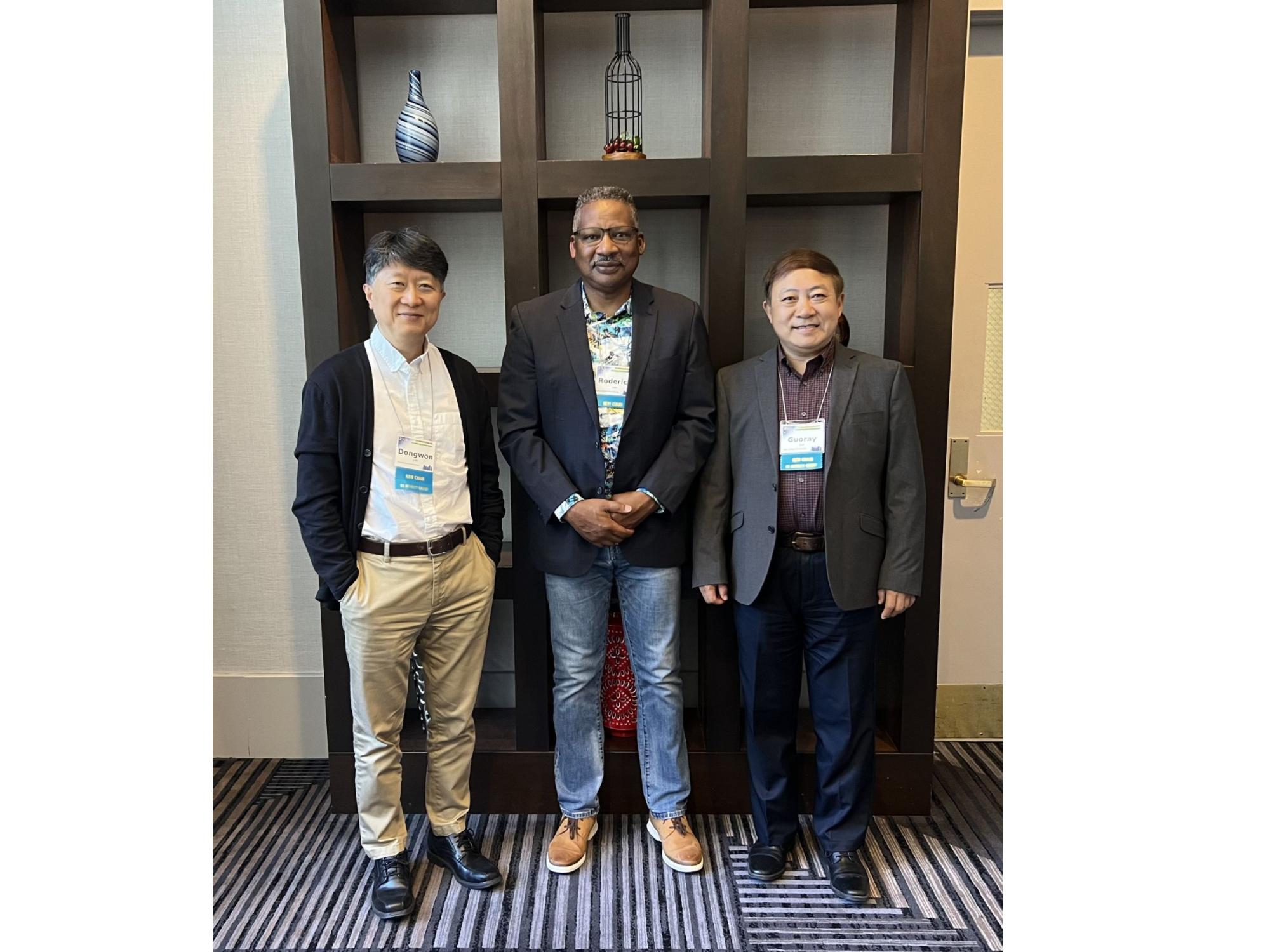 three people in casual suit jackets