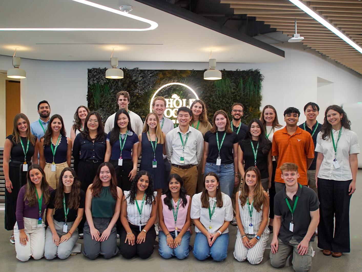 Ben Lindgren (bottom right) with fellow Whole Foods Market interns in Austin, Texas.