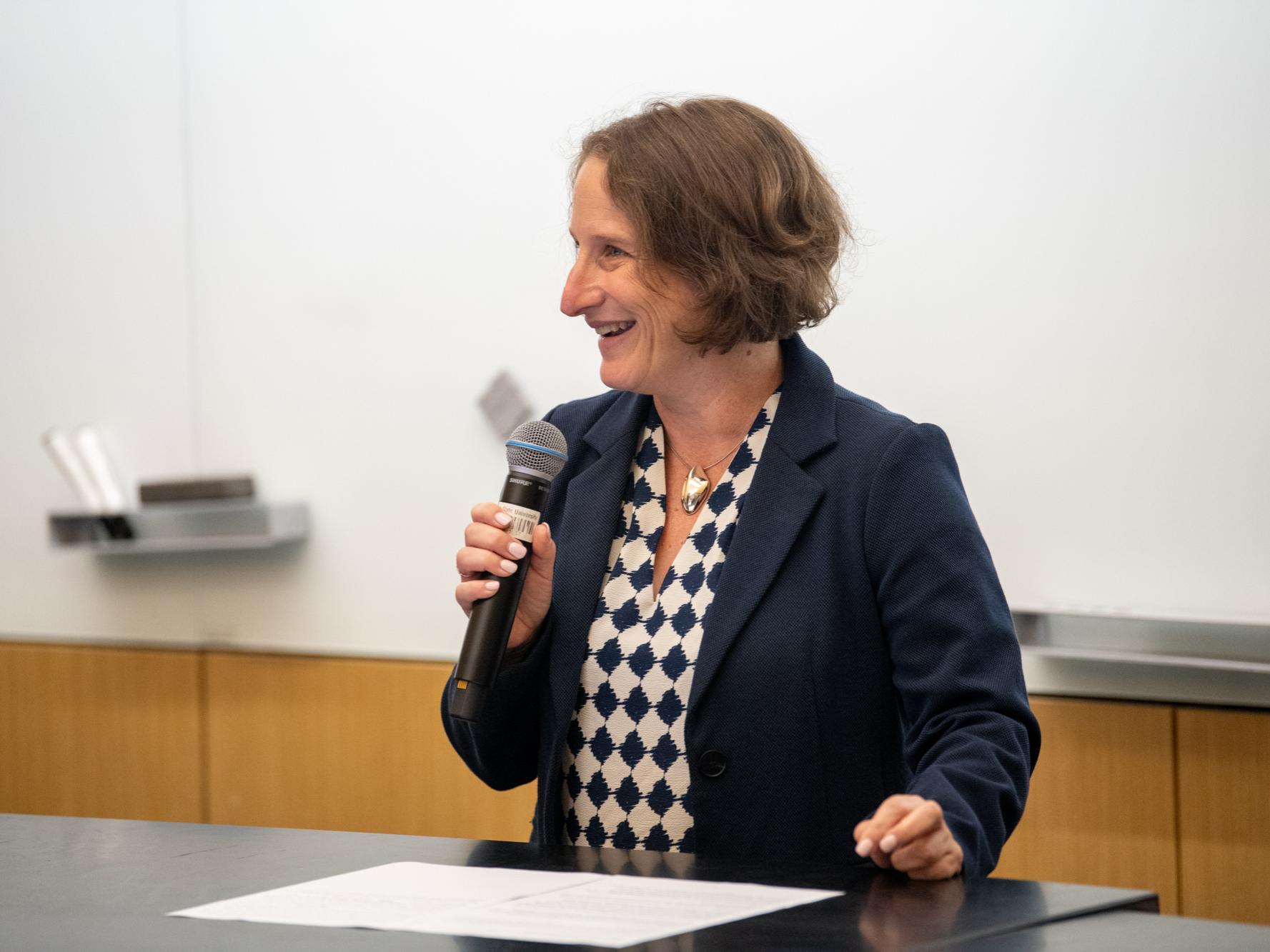 Tracy Langkilde spoke at the Eberly College of Science's inaugural Science Matters: Spotlight Sessions event, “Celebrating Penn State’s Milestones in Physics,” on Sept. 5.