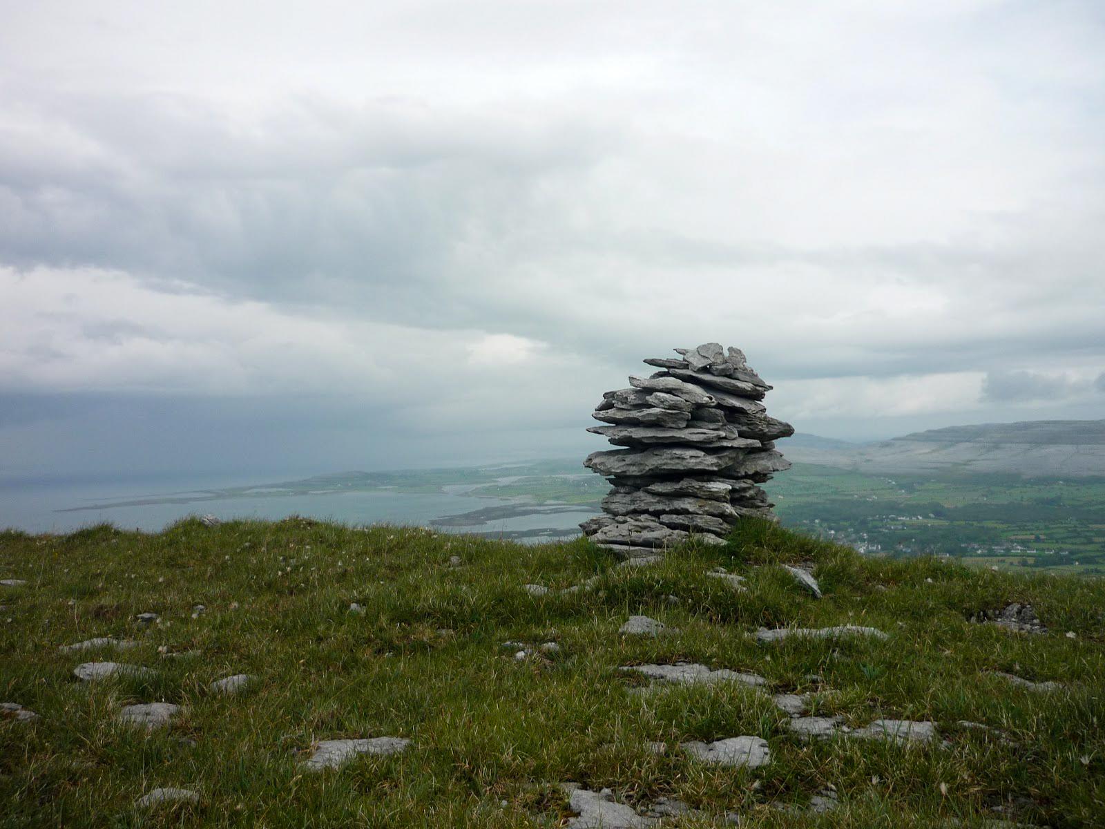 A rock stack at the top of the mountain overlooking Ballyvaughan.