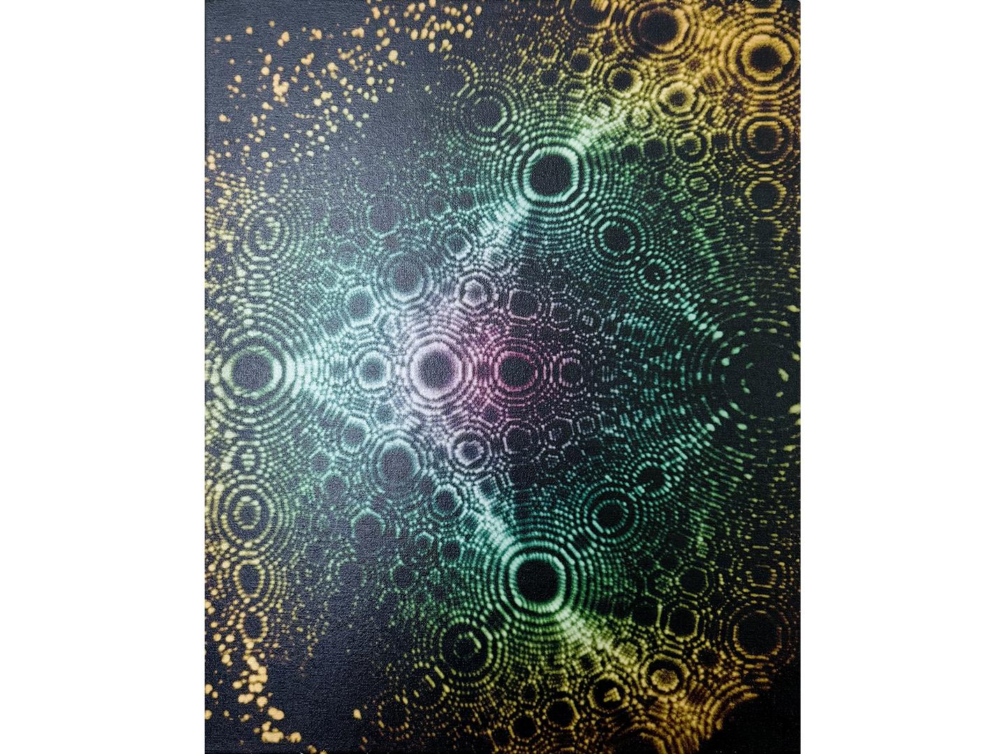 Colorized image of atoms taken in Erwin Müller's lab