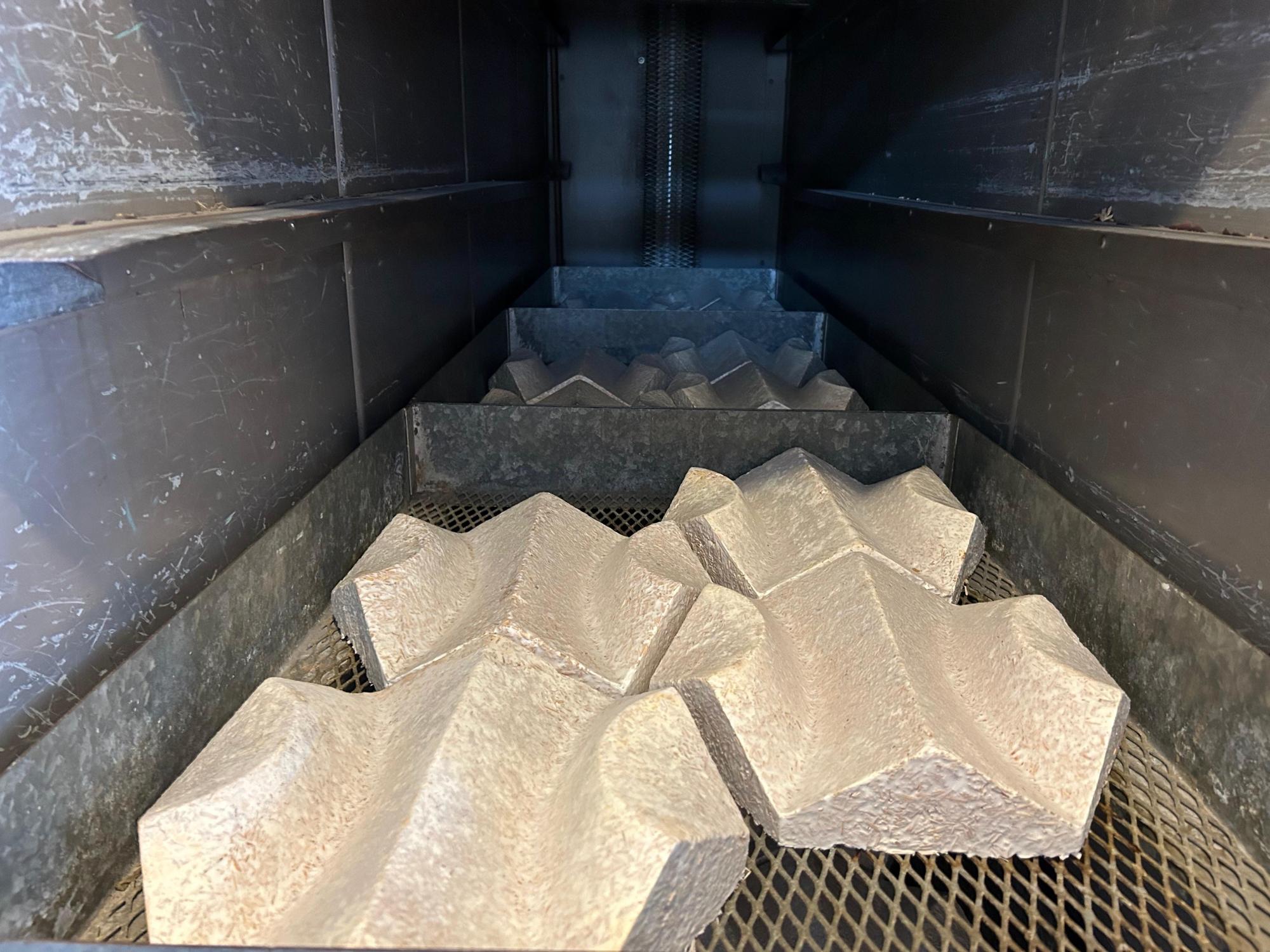 Mycelium components in a drying oven. 