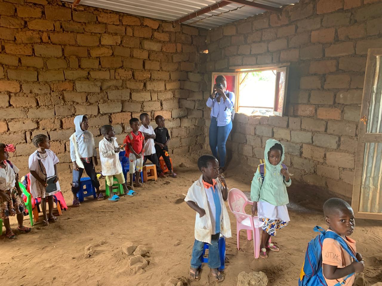 Classroom in Angola before renovations