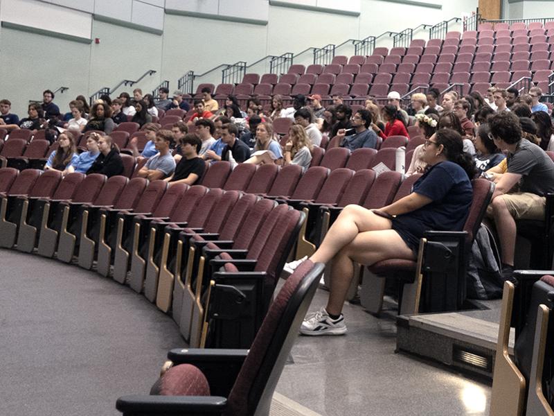 Students attend RA training at the Thomas Building prior to fall Arrival. 