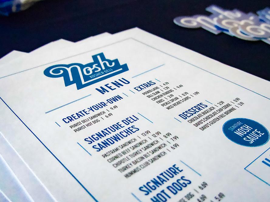 Nosh Kosher Deli menu