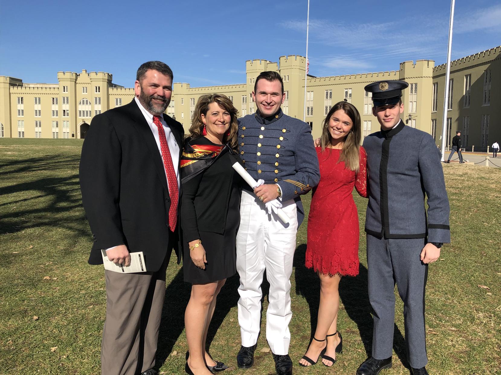 Photo of the Atkins family at a graduation ceremony