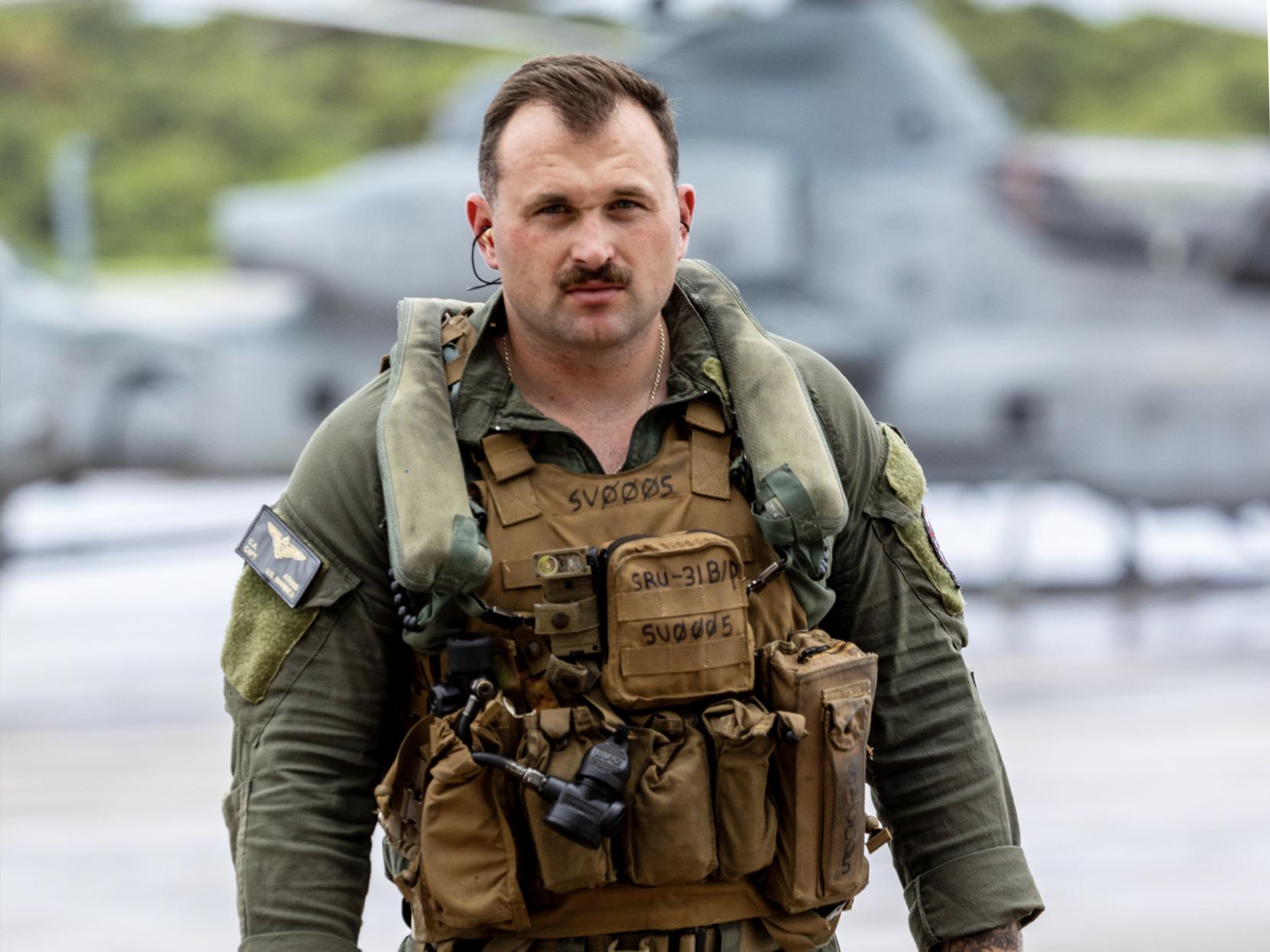 Corris Atkins in a military flight suit
