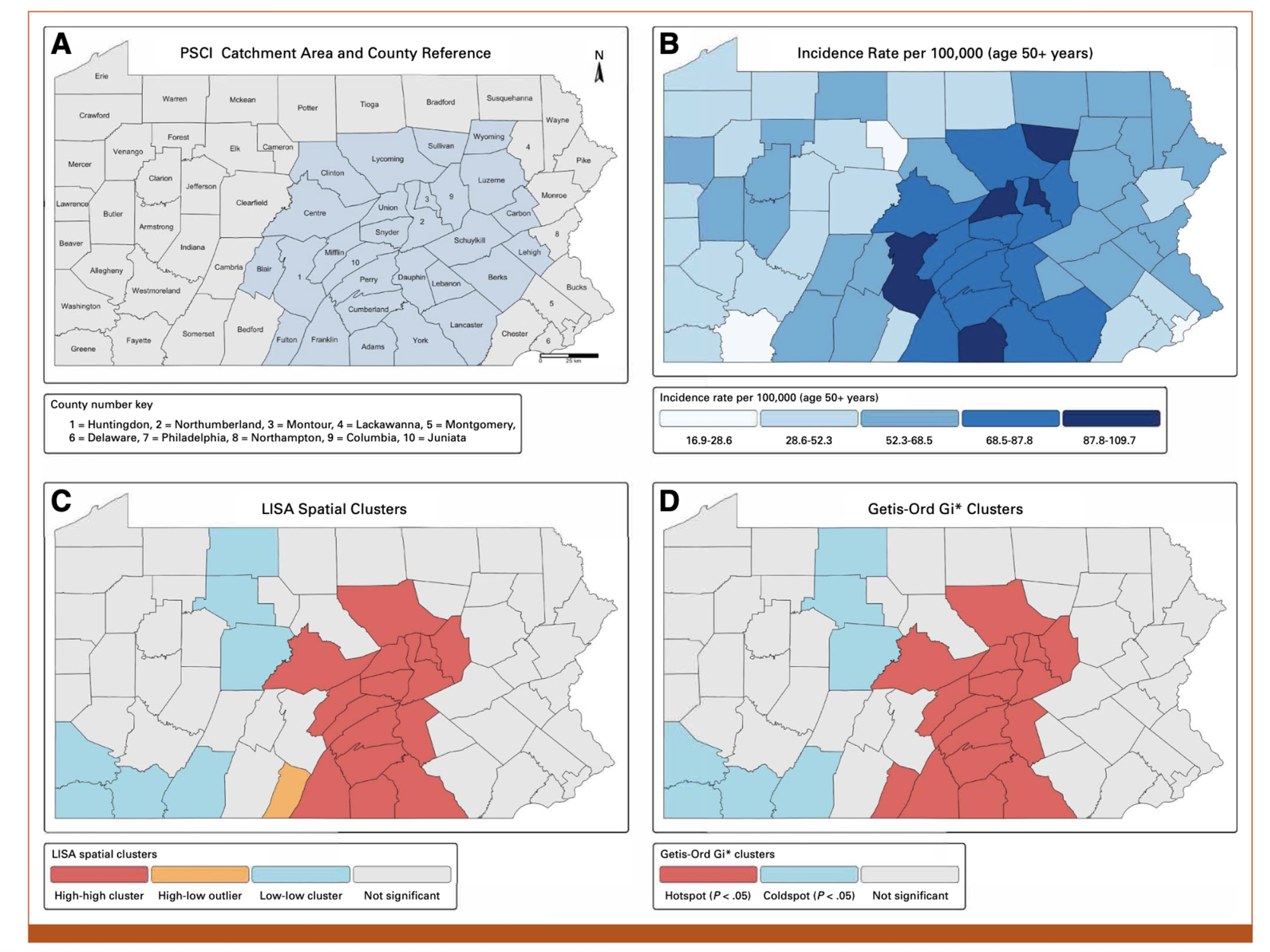 A graphic showing regional cancer rates