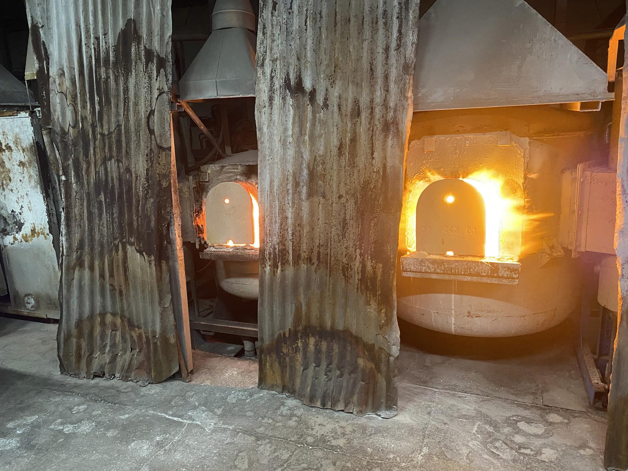 Furnaces glowing with heat