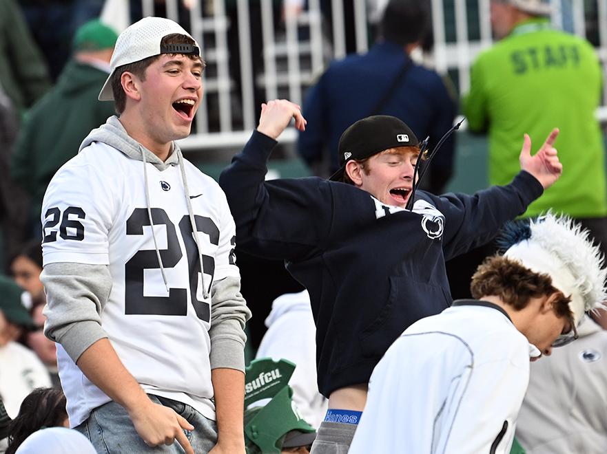 Two fans cheering